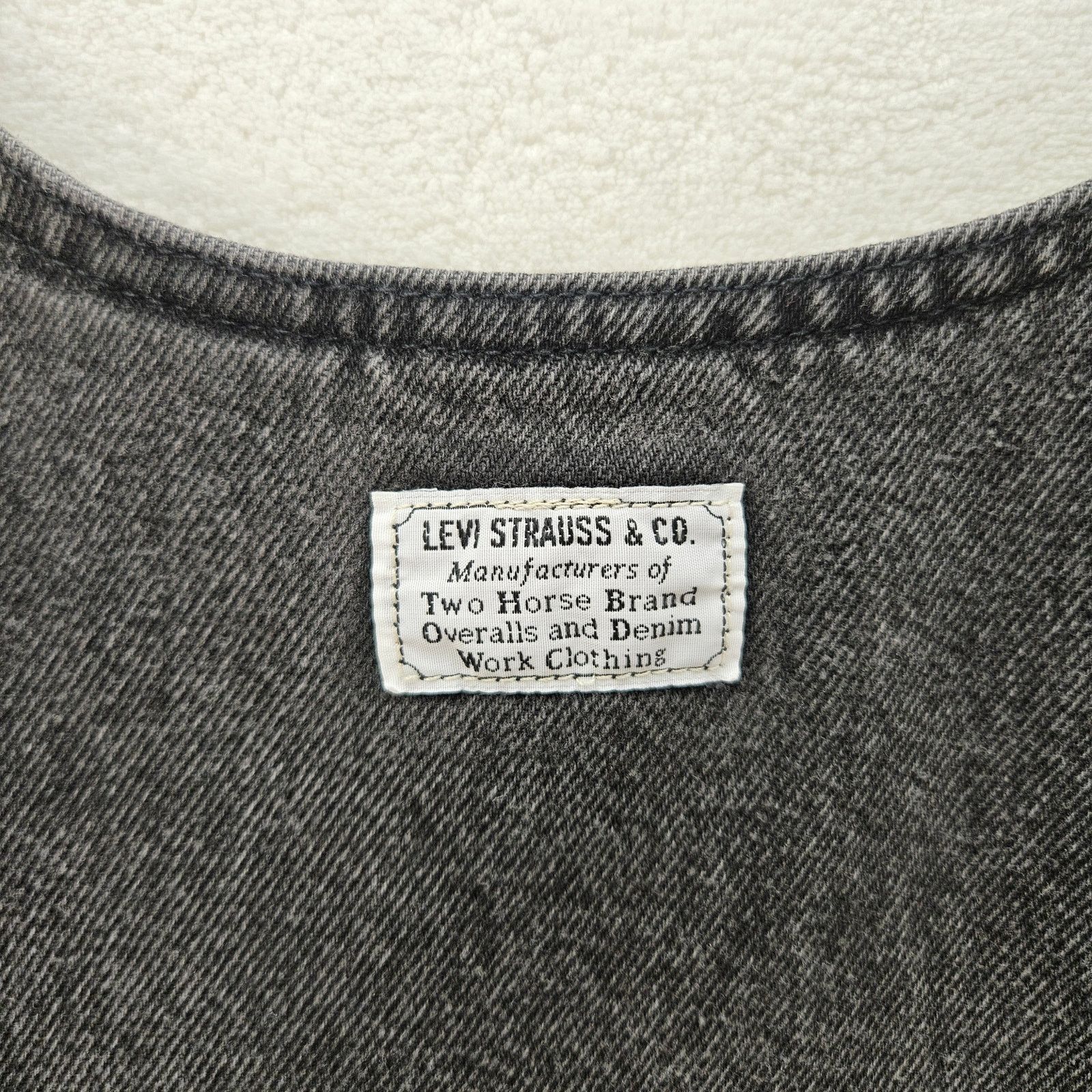 Levi's LEVI'S WOMEN'S LARGE TULI DENIM MINI DRESS BLACK WASH NWT Size L / US 10 / IT 46 - 7 Thumbnail
