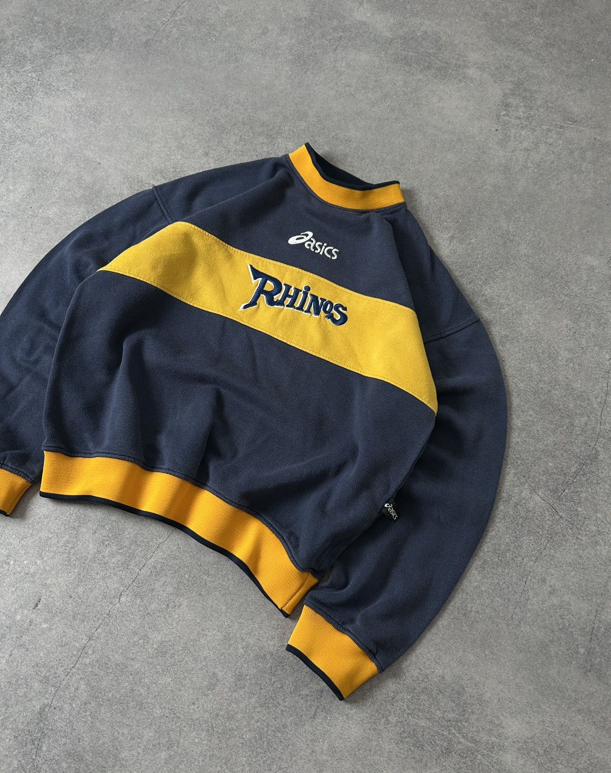 Asics Vintage Asics Rhinos big logo sweatshirt mens blue Size US S / EU 44-46 / 1 - 2 Thumbnail