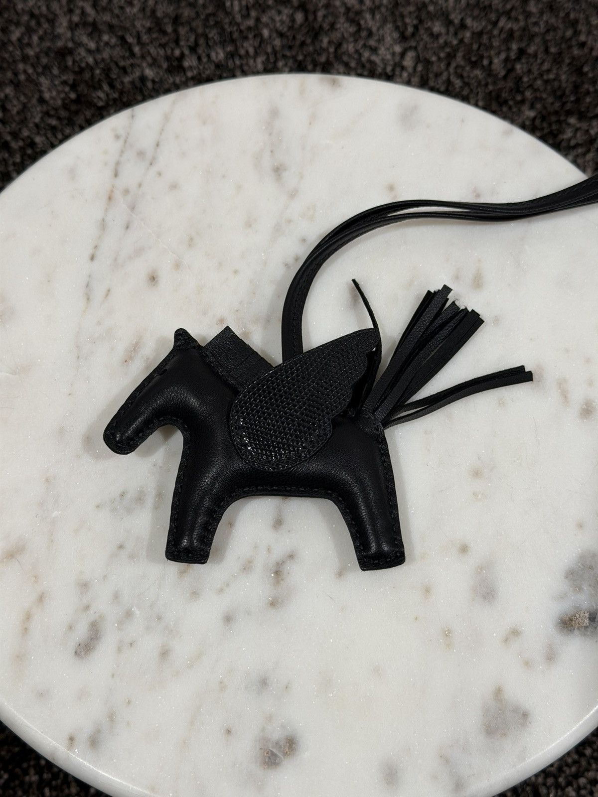 Hermes Hermes Black Leather MM Lizard Rodeo Pegasus Horse Bag Charm Size ONE SIZE - 4 Thumbnail