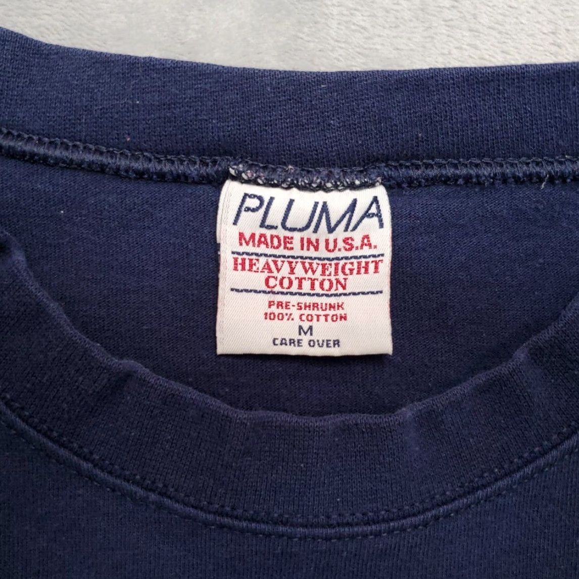 Vintage VINTAGE Pluma Shirt Men Blue Heavyweight Cotton Crewneck Blank Made in USA Tee Size US M / EU 48-50 / 2 - 3 Thumbnail