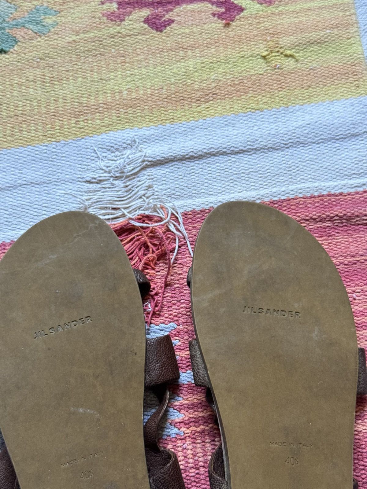 Genuine Leather Vintage 00’s Jil Sander Italian Brown Leather Sandals Size US 10 / IT 40 - 6 Thumbnail
