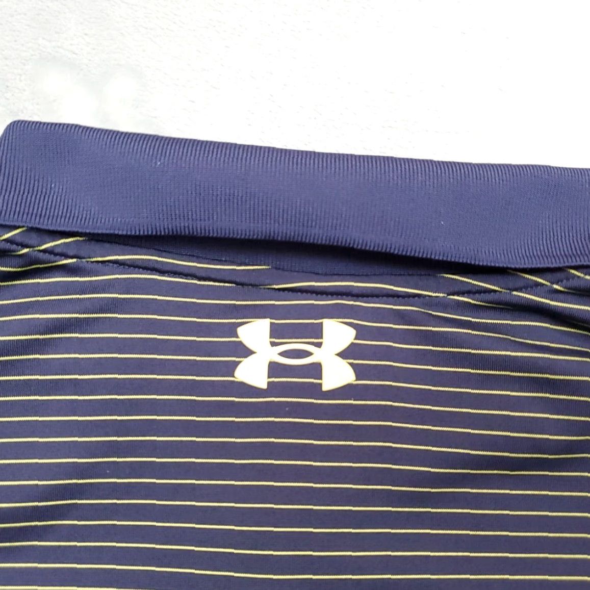 Under Armour Under Armour Polo Shirt Mens XL Navy Blue Striped Performance Golf Loose Fit Shirt Size US XL / EU 56 / 4 - 6 Thumbnail