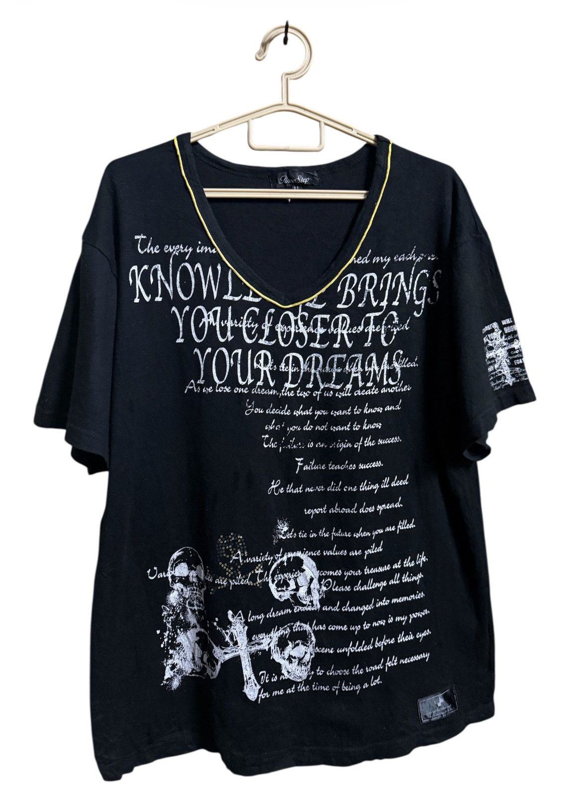 Japanese Brand Time Step T-shirt Skull Black Y2K Size US L / EU 52-54 / 3 - 2 Thumbnail