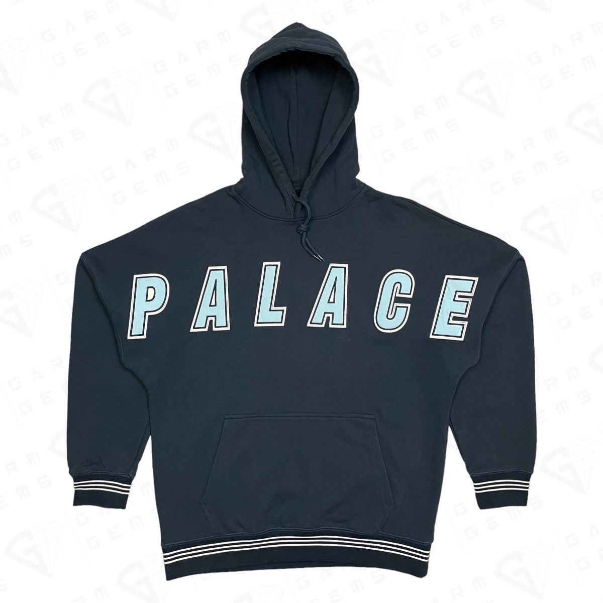 image of Palace Full Frontal Hoodie in Navy, Men's (Size XL)