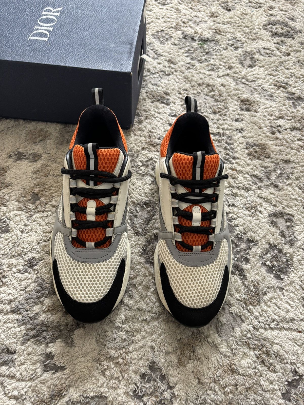 Dior Dior B22 Orange / Grey / White Sneakers Size US 12 / EU 45 - 2 Thumbnail
