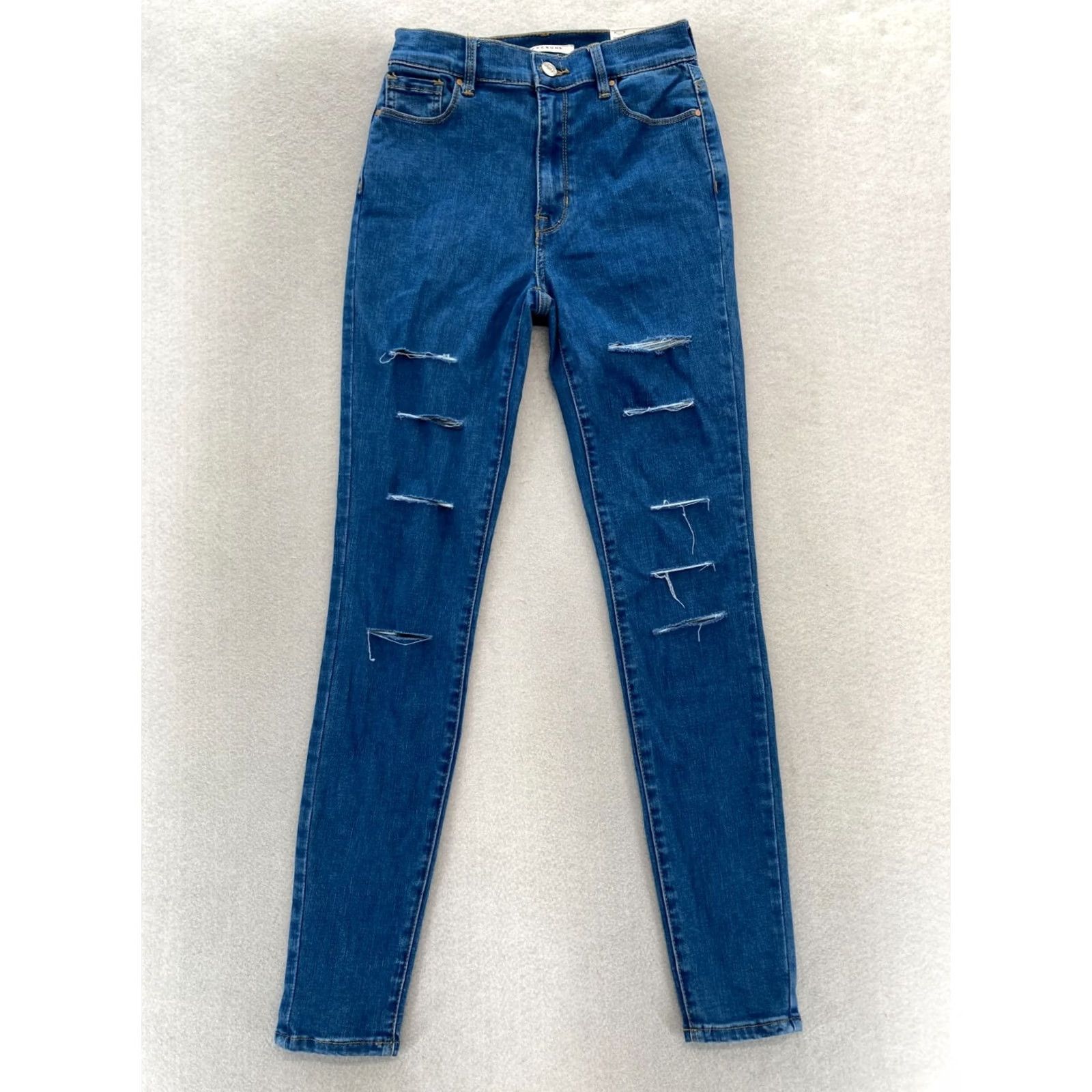 Pacsun PacSun Jeggings Women's 24 Blue Distressed Denim Stretch High Rise Skinny Jeans Size 42" / US 20 - 2 Thumbnail