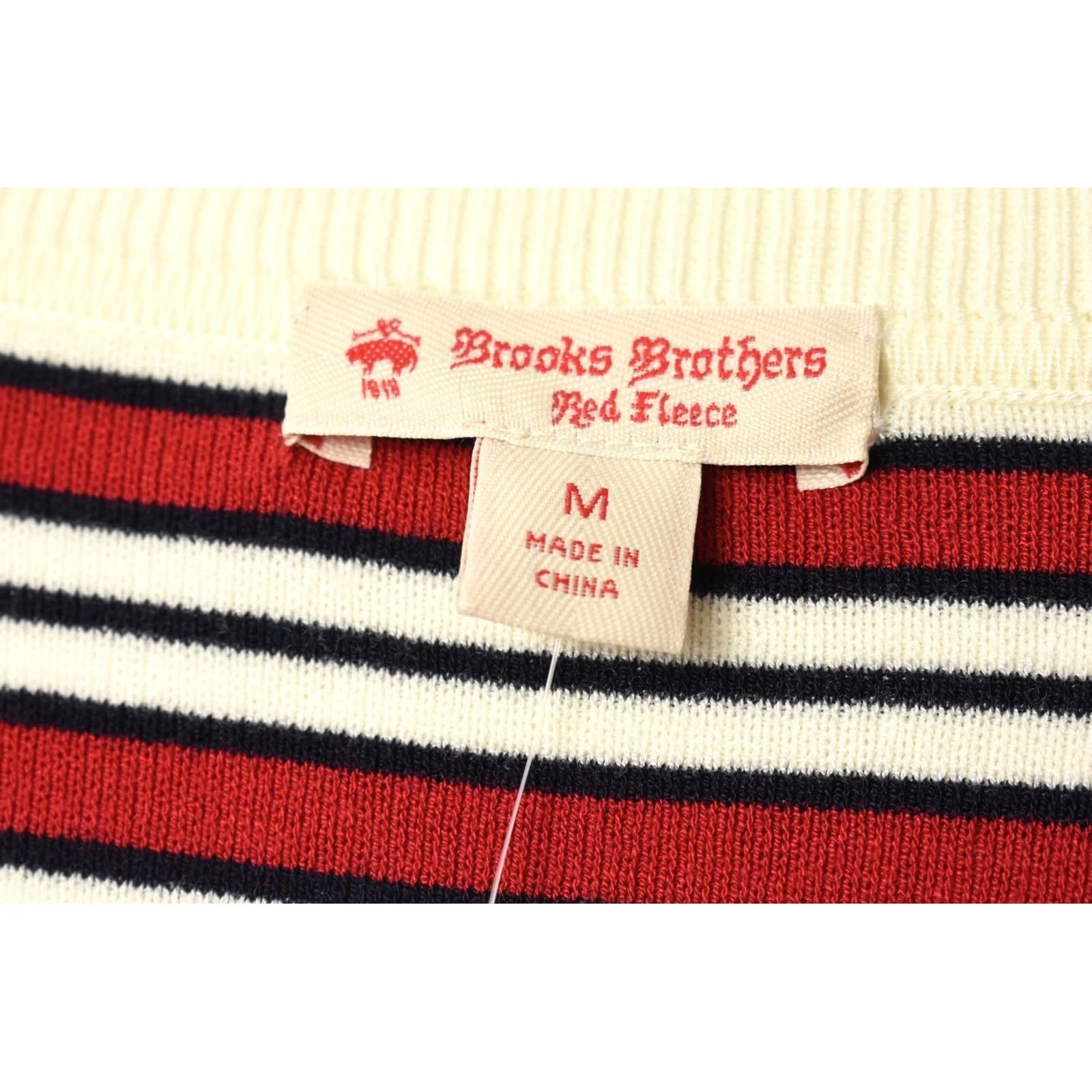 Brooks Brothers BROOKS BROTHERS Red Fleece Jumper Women's MEDIUM Pullover Stripe Deep V-Neck Size M / US 6-8 / IT 42-44 - 6 Thumbnail