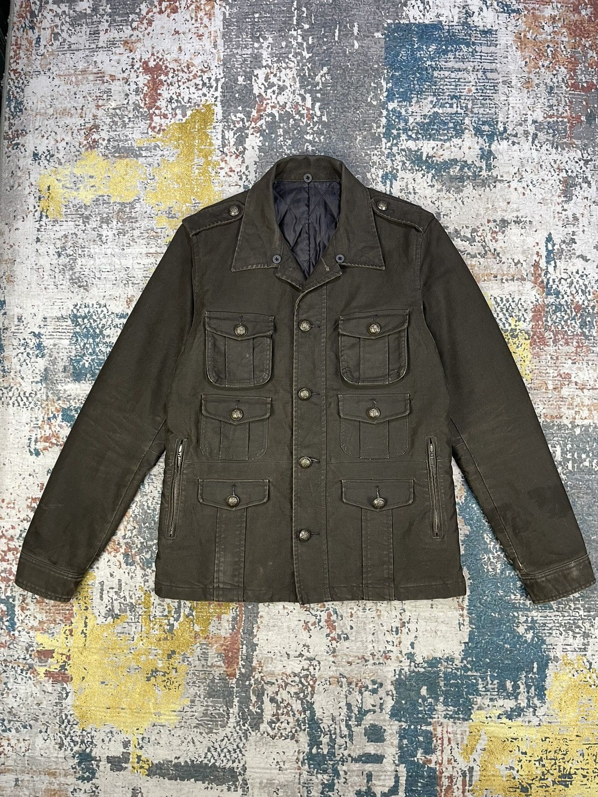 Japanese Brand Difference Rupert Multipocket Coated Denim Jacket Size US S / EU 44-46 / 1 - 1 Thumbnail