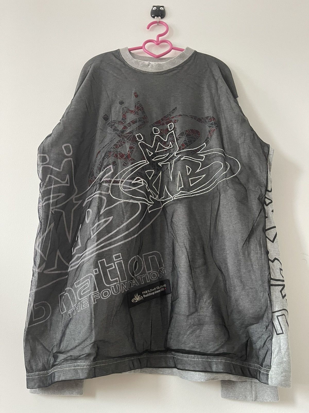 Rap Tees Rare Vintage PNB NATION Double Layer Graffiti Hip Hop Rap Size US XL / EU 56 / 4 - 2 Thumbnail
