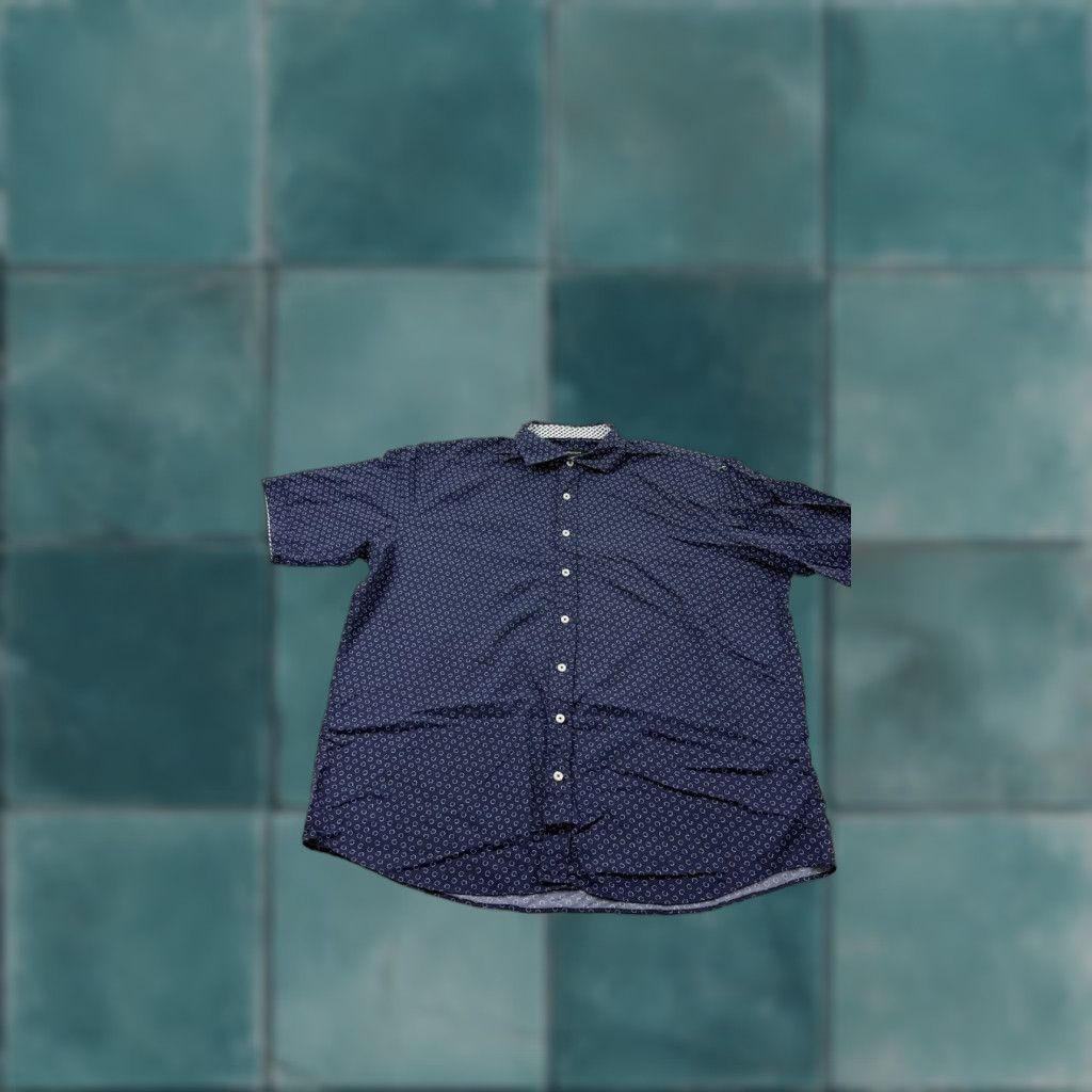 BUGATCHI VINTAGE Bugatchi Shirt Mens XL Blue Classic Fit Short Sleeve Button Up Patterned Casual Size US XXL / EU 58 / 5 - 1 Thumbnail