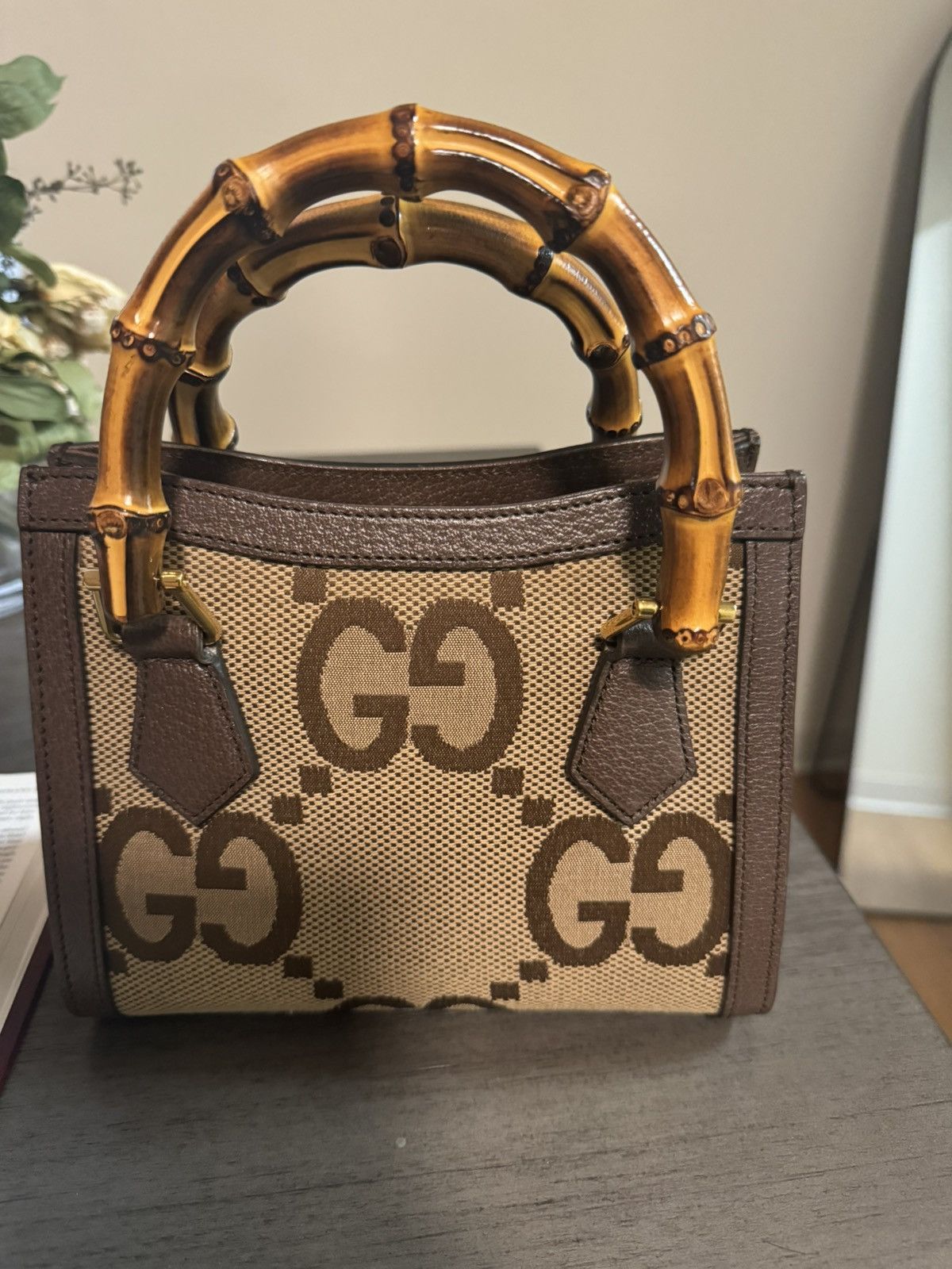 Gucci Gucci Jumbo GG Diana Canvas Bamboo mini Tote Size ONE SIZE - 2 Thumbnail