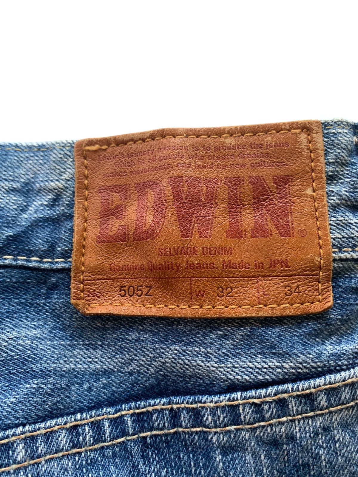 Edwin VINTAGE EDWIN 505Z SELVEDGE RUSTY JAPANESE DISTRESSED DENIM Size US 34 / EU 50 - 10 Thumbnail