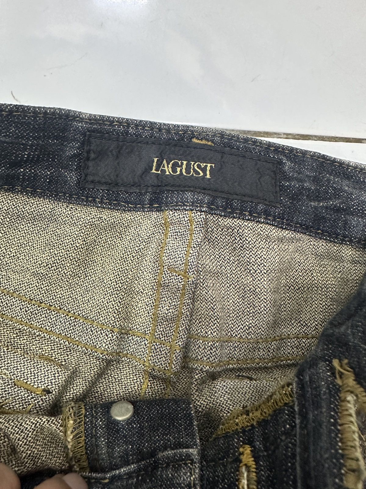 Japanese Brand × Vintage Vintage Japanese LAGUST Distressed Mud Wash Flare Jeans Size US 32 / EU 48 - 10 Thumbnail