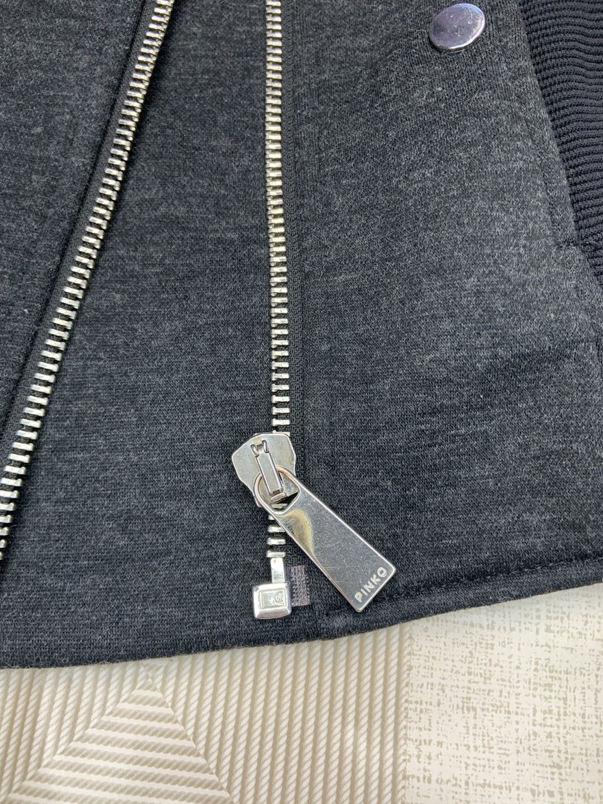 Pinko Pinko Women Gray Wool Full Zip Biker Jacket US 4 EU36 UK8 Size S / US 4 / IT 40 - 3 Thumbnail