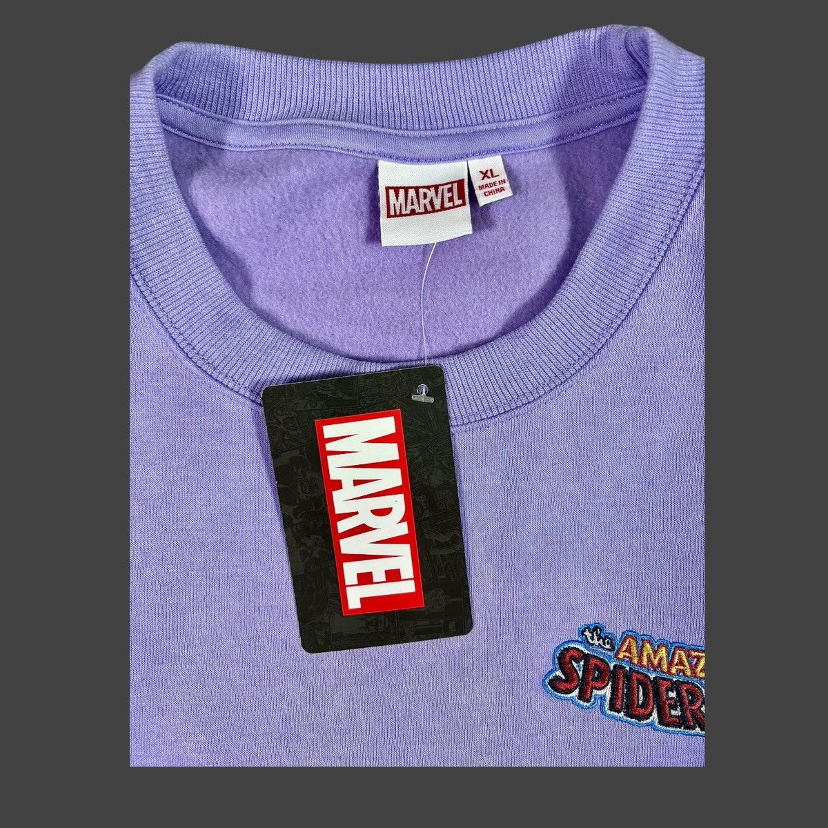 Marvel Comics Marvel Spider-Man Light Purple Long Graphic Sweatshirt Sz XL Size US XL / EU 56 / 4 - 10 Thumbnail