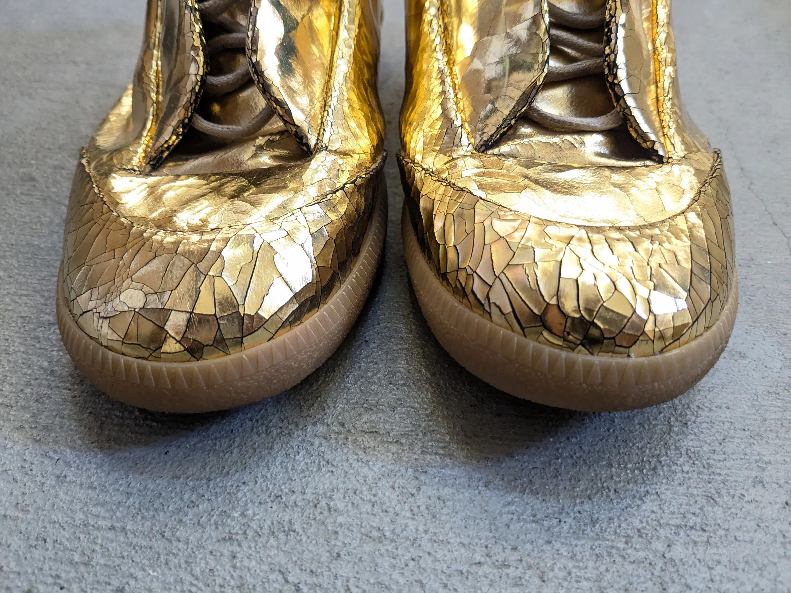 Maison Margiela Maison Margiela Future High Tops Gold 10 43 Cracked Size US 10 / EU 43 - 5 Thumbnail