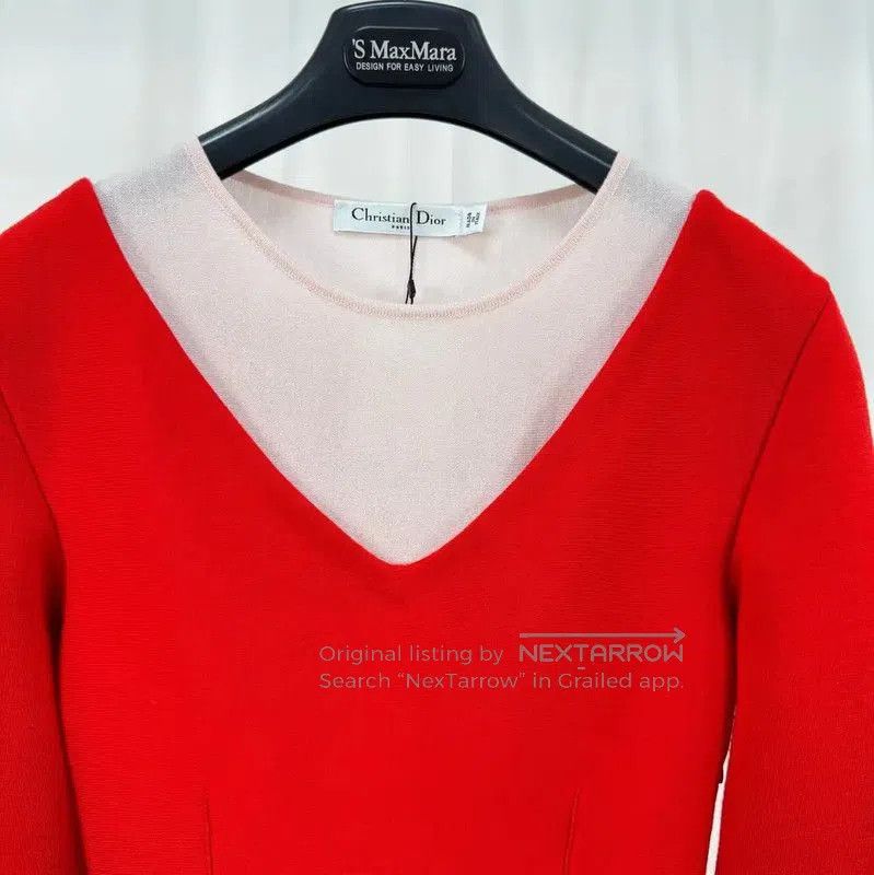 Dior Dior Red Wool Long Sleeve Top . Size XS / US 0-2 / IT 36-38 - 3 Thumbnail