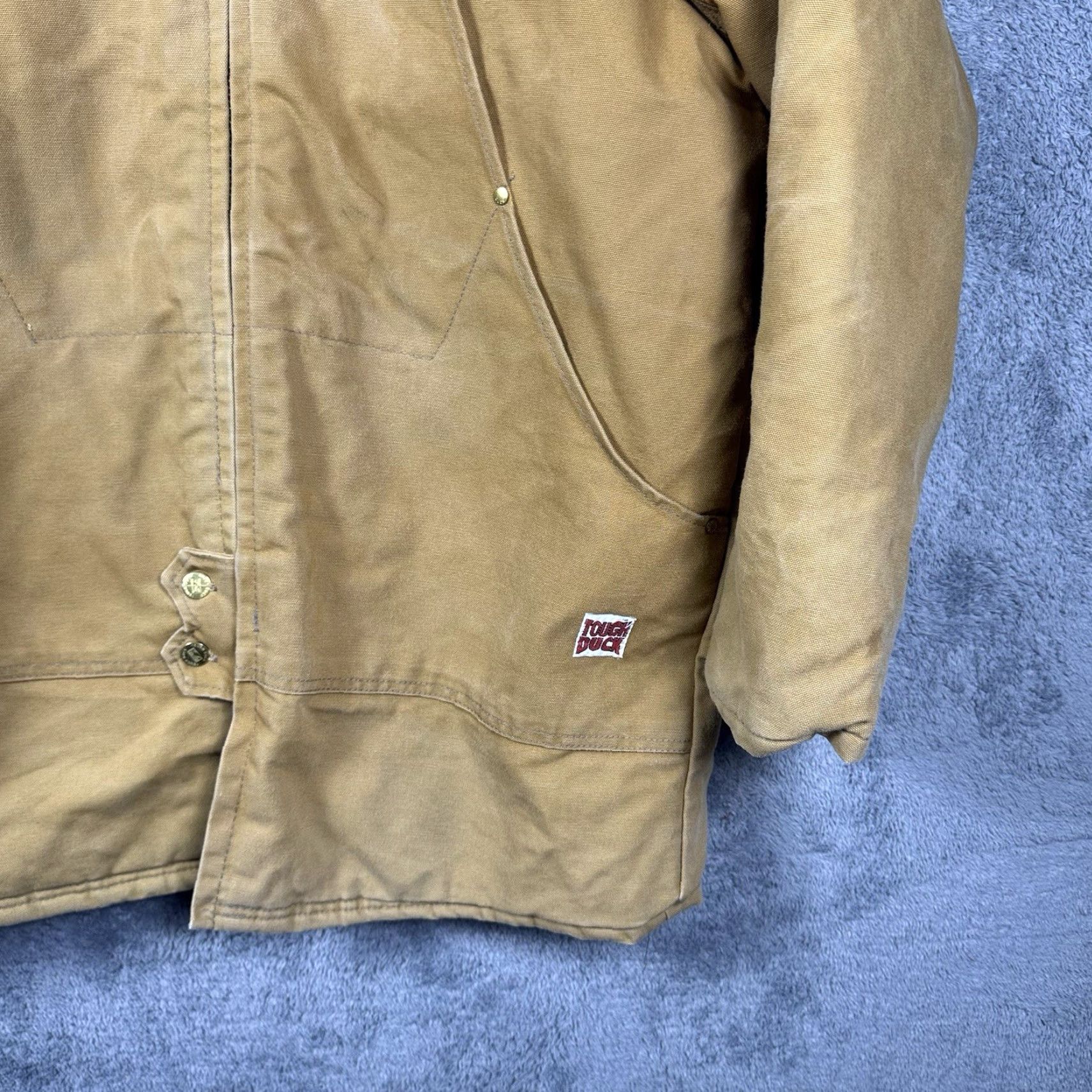 Vintage Tough Duck Jacket Mens Large Canvas Field Barn Workwear Chore Coat Quilted Size US L / EU 52-54 / 3 - 2 Thumbnail