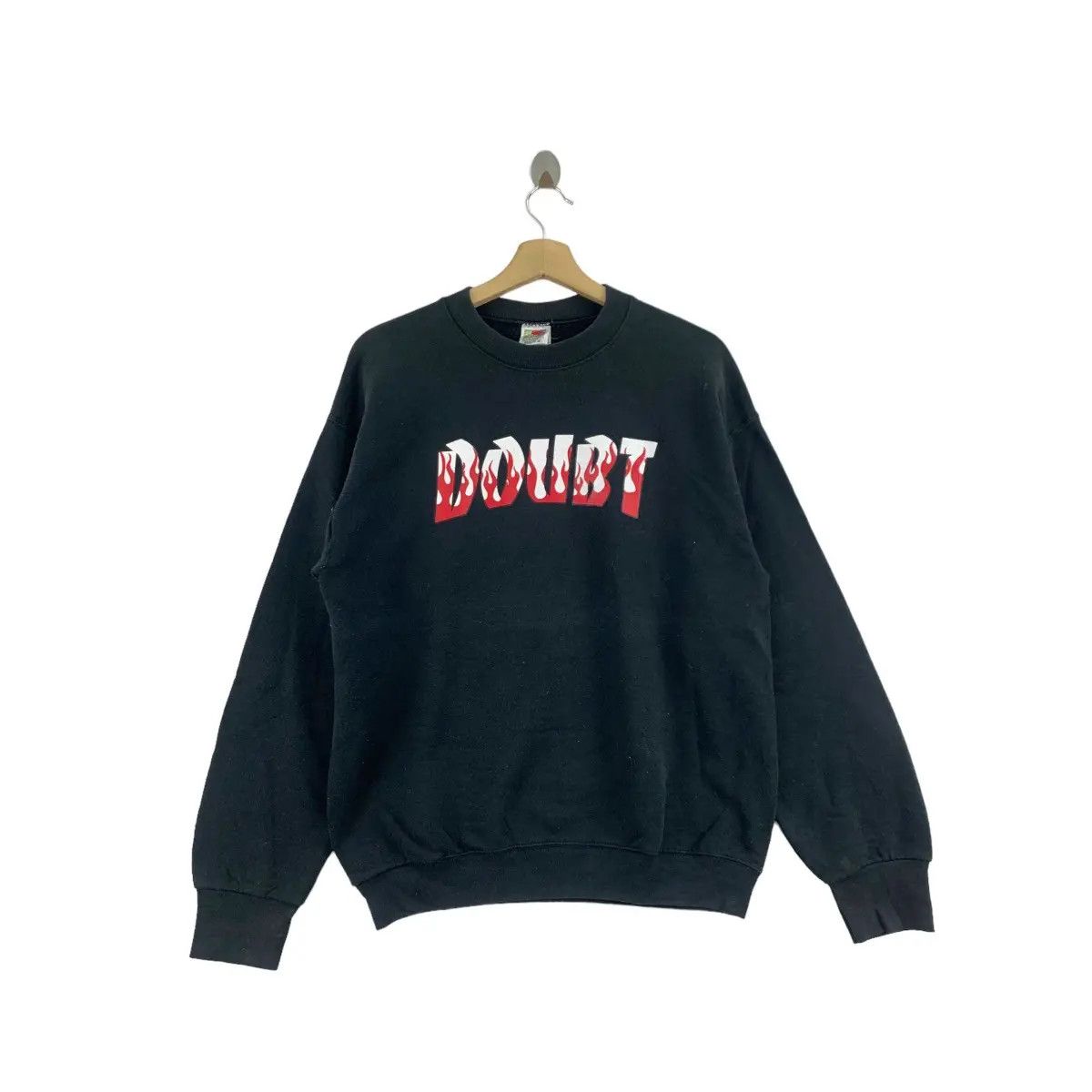 Vintage Vintage DOUBT Skateboard Print Fruit Of The Loom Black Size US M / EU 48-50 / 2 - 1 Thumbnail