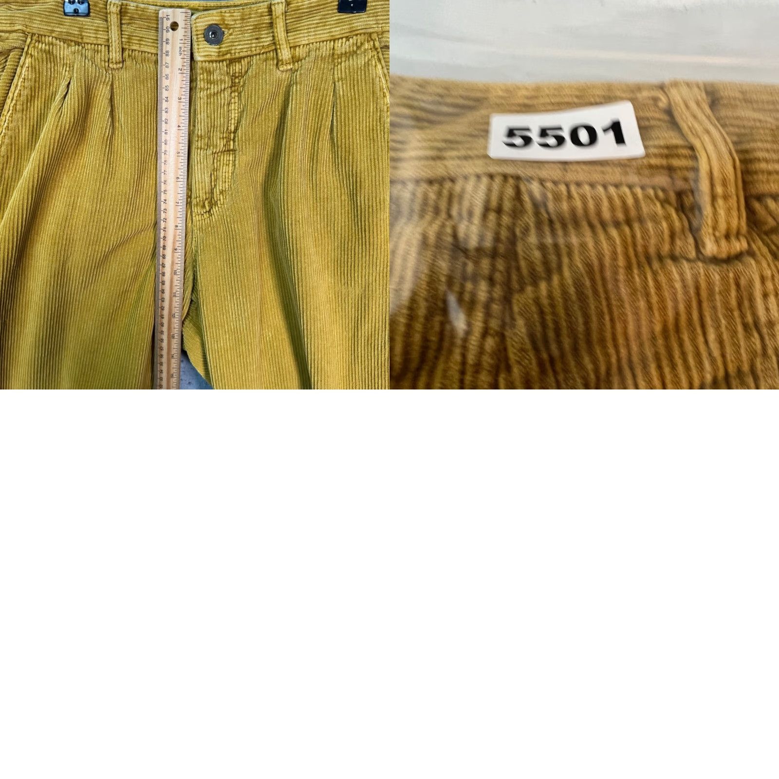 Zara Zara Mens Pants Mustard Yellow Corduroy Pleated Tapered Leg 30 x 25 Regular Inseam 25 Size US 30 / EU 46 - 8 Thumbnail