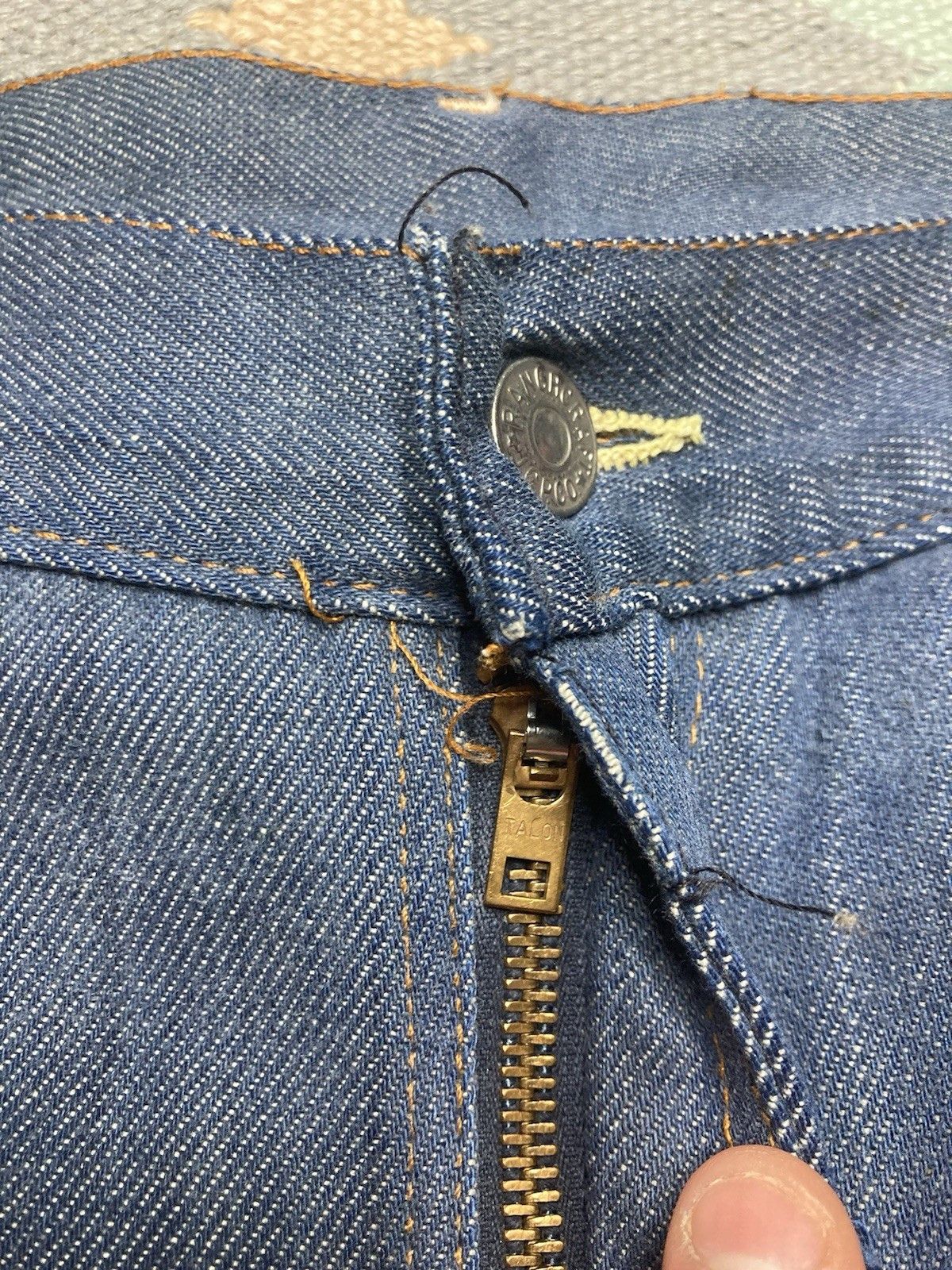 Vintage 1960s Ranchcraft jeans Penneys farm repair distressed 35x29 Size US 35 - 6 Thumbnail
