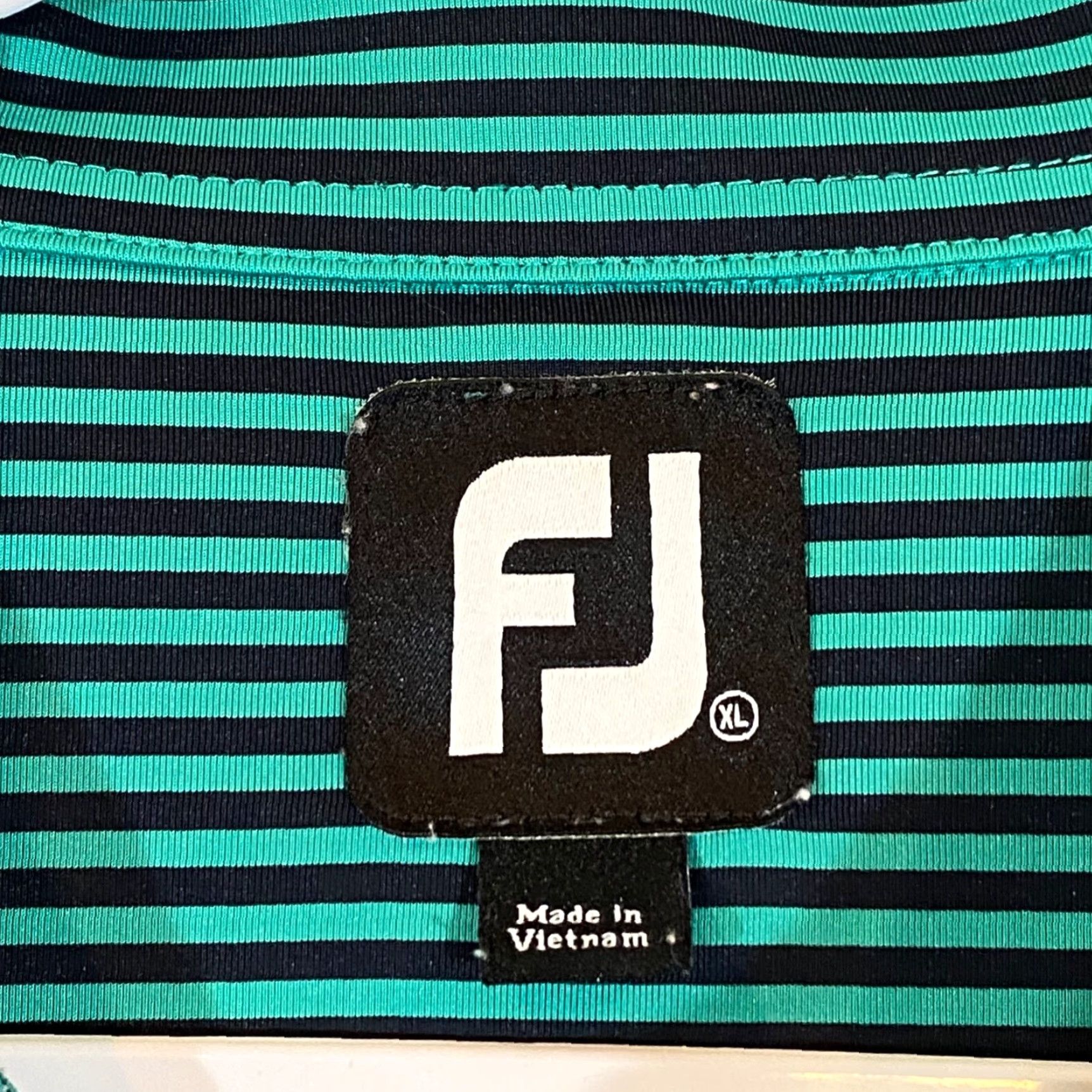 Footjoy FootJoy Polo Men XL Green Striped Rolling Green Performance Golf Shirt S/S Logo Shirt Mens Regular Size XL Green Striped Polo FootJoy Size US XL / EU 56 / 4 - 4 Thumbnail