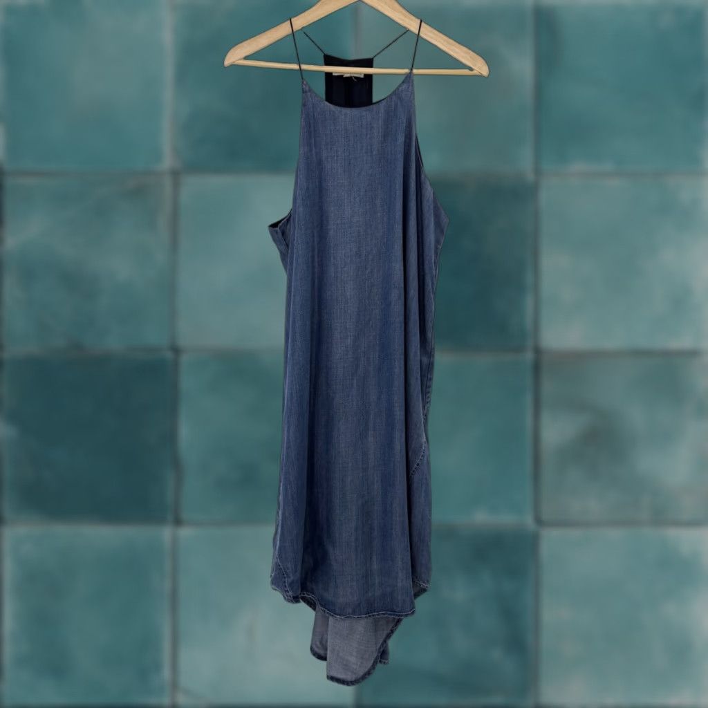 Vintage Standards & Practices Blue Chambray Sleeveless High Low Hem Dress M Womens Size M / US 6-8 / IT 42-44 - 1 Thumbnail