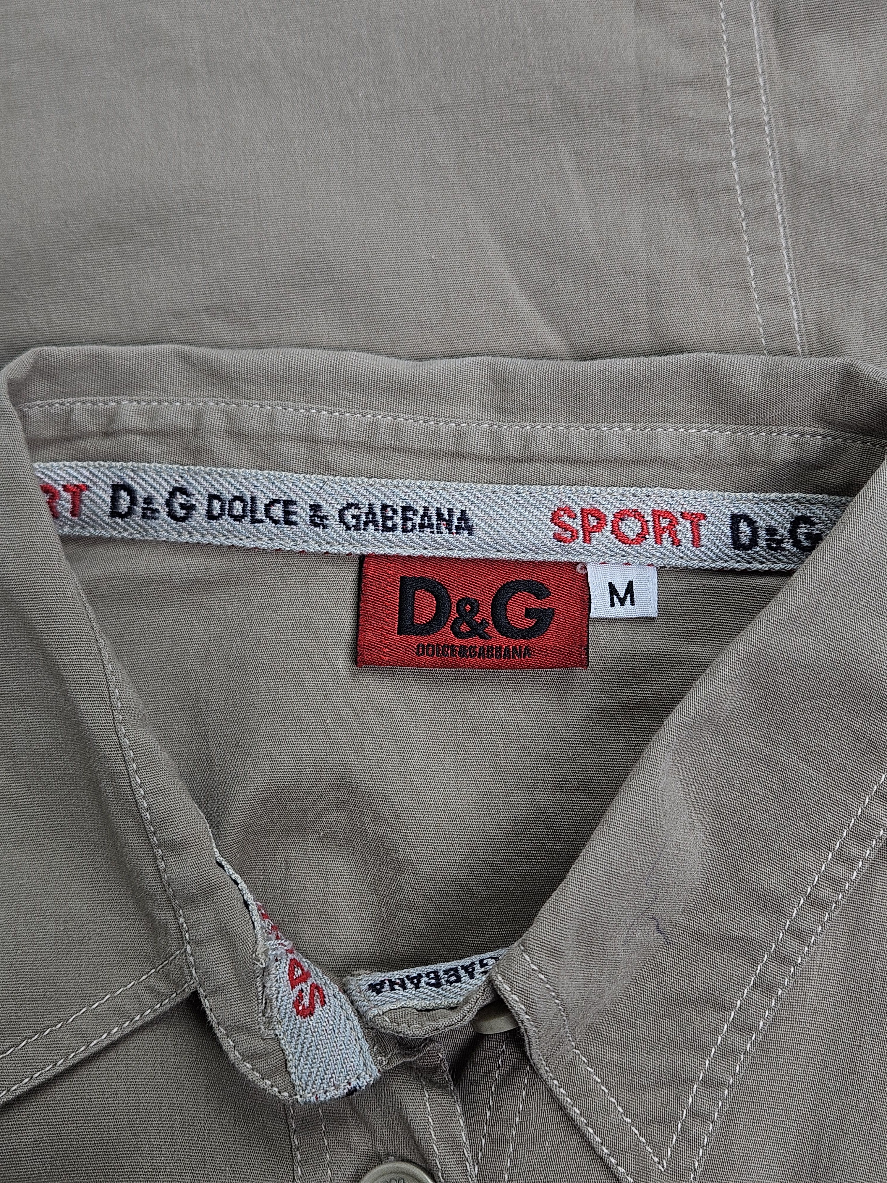 Dolce & Gabbana Khaki Cotton Short Sleeve Shirt Size M / US 6-8 / IT 42-44 - 4 Thumbnail