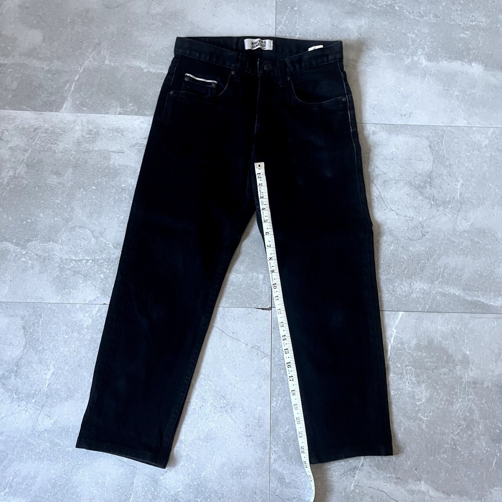 Naked & Famous Naked & Famous Black Cobra Stretch Selvedge Jeans – Size 28 Size US 28 / EU 44 - 6 Thumbnail