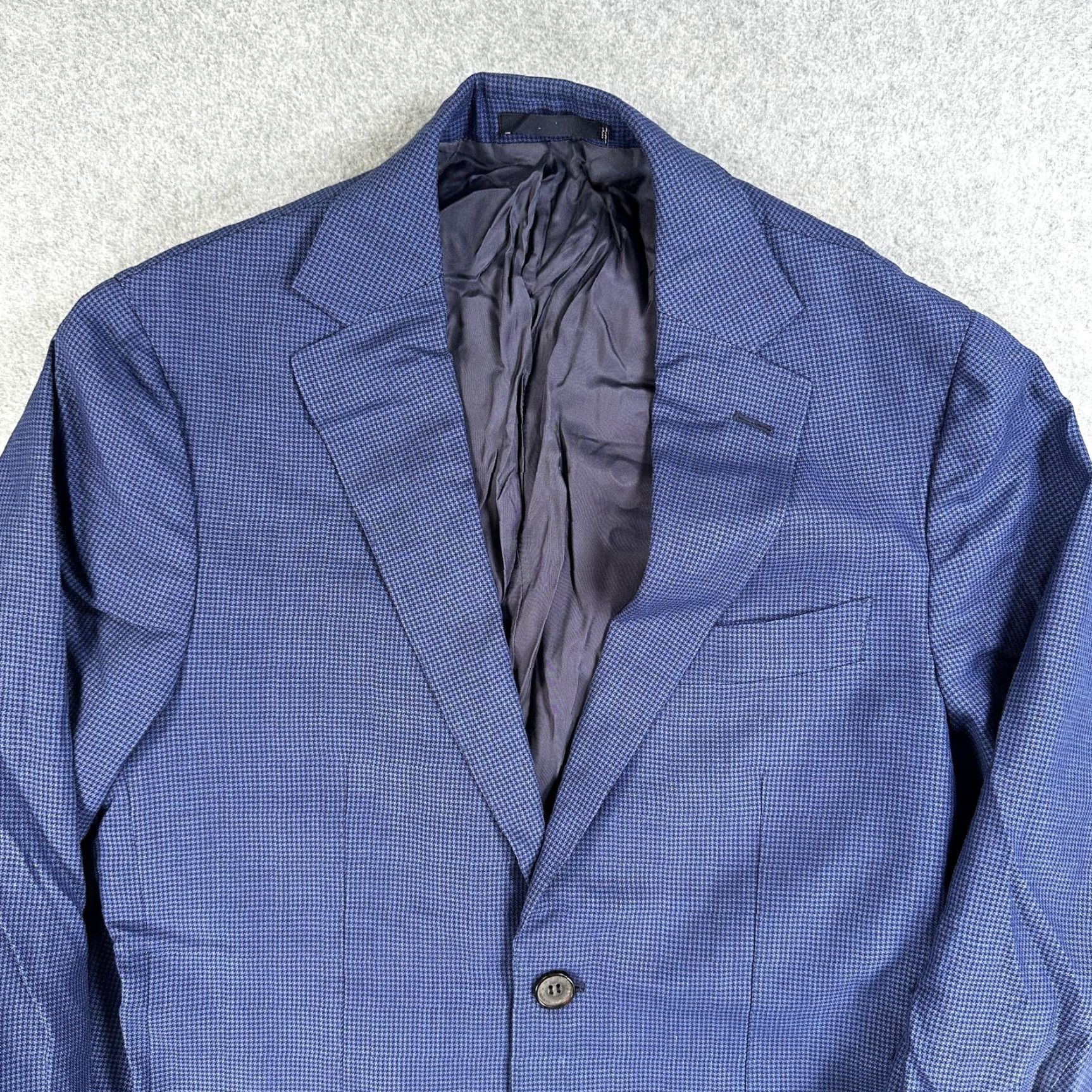 Suitsupply Suitsupply Havana Patch Blazer Sport Coat Men 38 Blue Wool Silk Linen Check Slim Size 38R - 4 Thumbnail