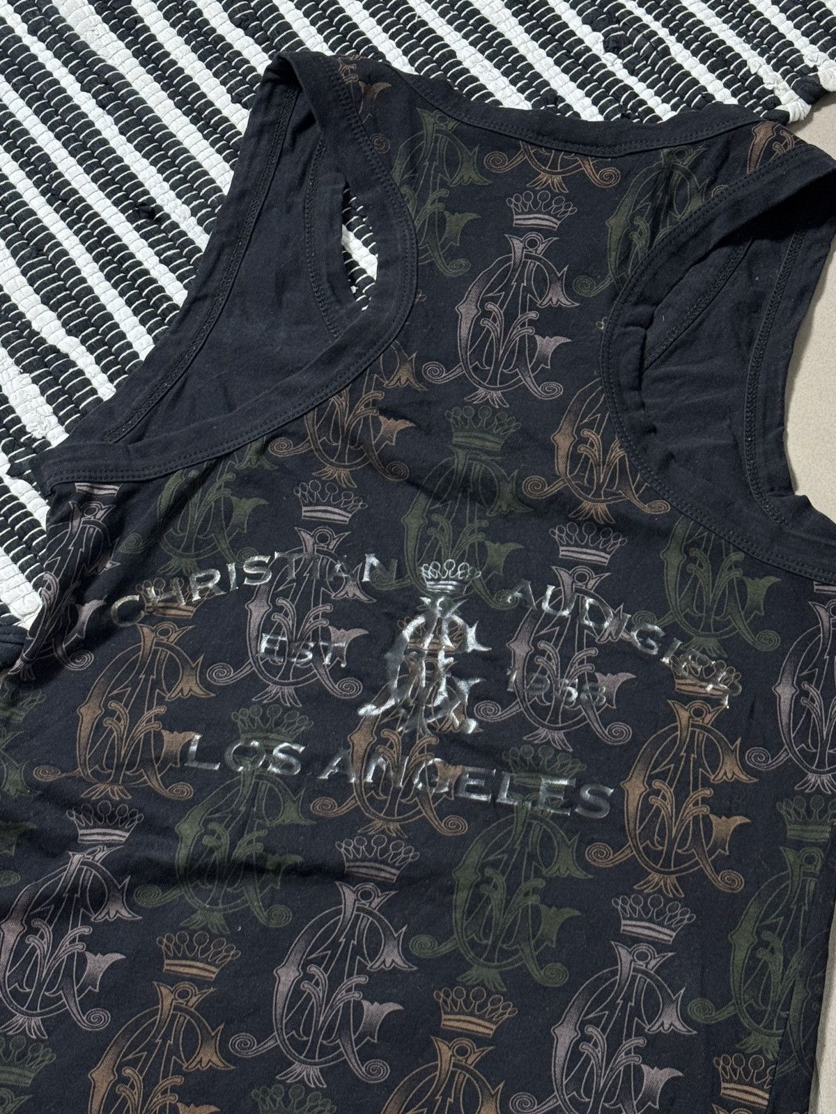 Christian Audigier VINTAGE CHRISTIAN AUDIGIER MONOGRAM TANK TOP Size L / US 10 / IT 46 - 8 Thumbnail