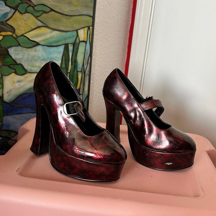 Other morbid threads vintage hot topic platform heels sandal shoes Size US 7 / IT 37 - 3 Thumbnail