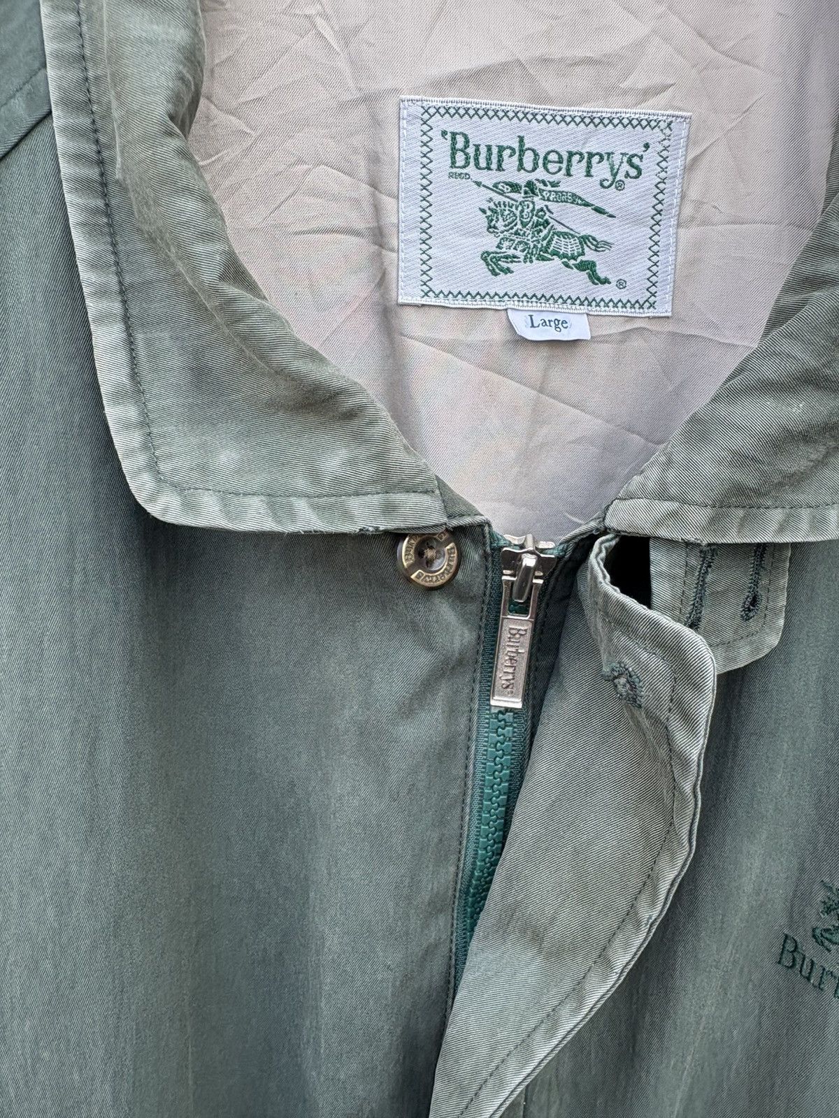 Burberry Vintage Burberry’s Thrashed Sun Faded Harrington Jacket Size US L / EU 52-54 / 3 - 3 Thumbnail