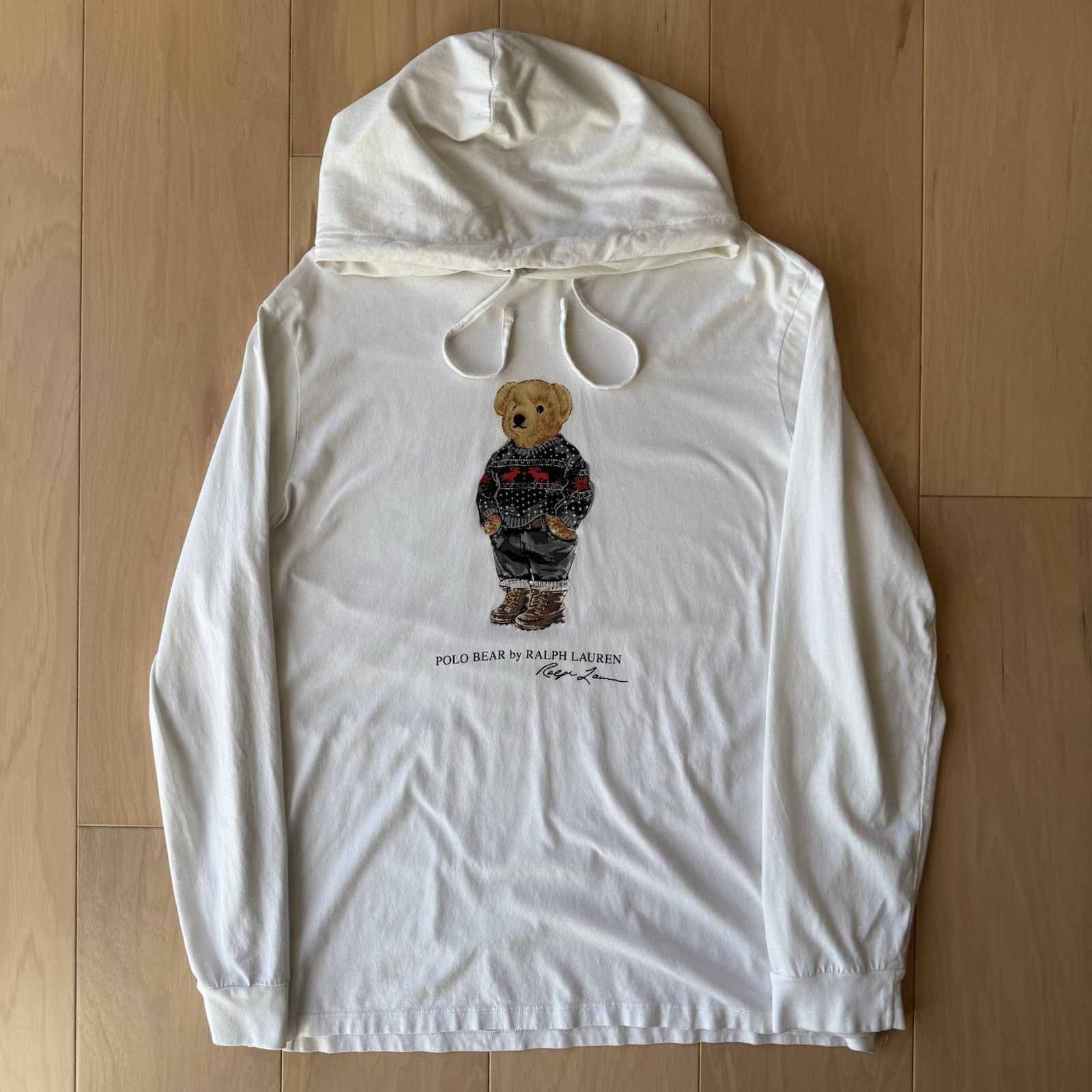 Polo Ralph Lauren Polo Bear By Ralph Lauren Hooded Shirt L White Long Sleeve Size US L / EU 52-54 / 3 - 2 Thumbnail