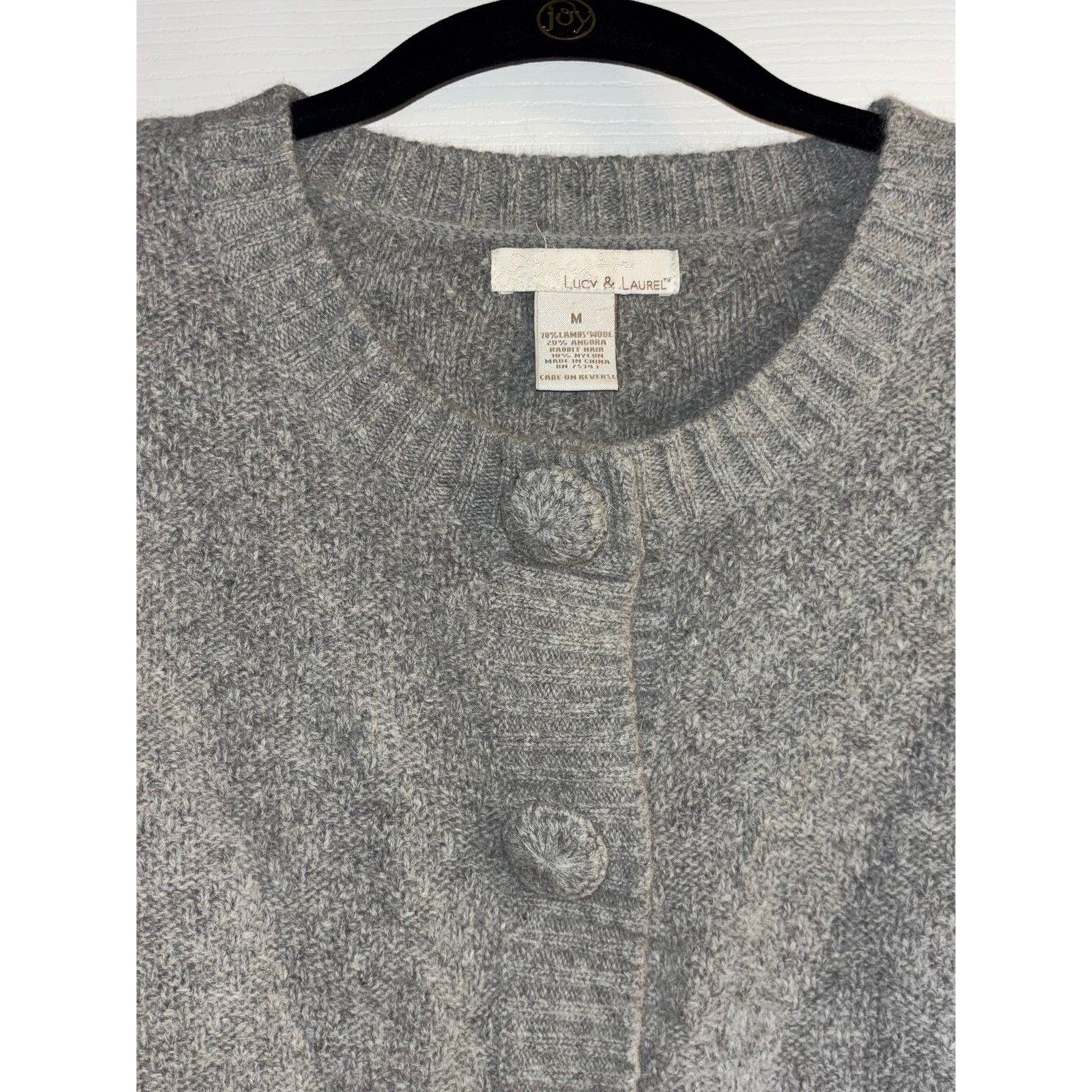 & Other Stories Vintage Lucy & Laurel Gray 100% Lambswool Cardigan Sweater Size M / US 6-8 / IT 42-44 - 3 Thumbnail