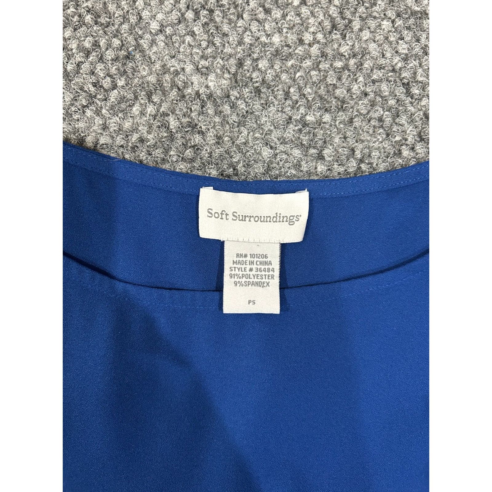 Soft Surroundings Soft Surroundings Blouse Womens PS Petite Small Blue Tunic Stretch Short Sleeve Round Neck Pullover Knit Polyester Spandex Casual Sequin No Size S / US 4 / IT 40 - 3 Thumbnail