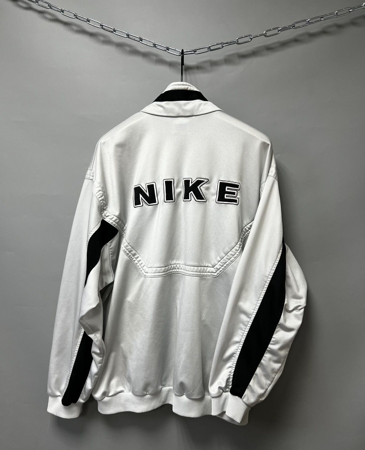 Nike × Vintage Vintage Nike Y2K Track Top Jacket Big Logo Swoosh Size US L / EU 52-54 / 3 - 1 Thumbnail