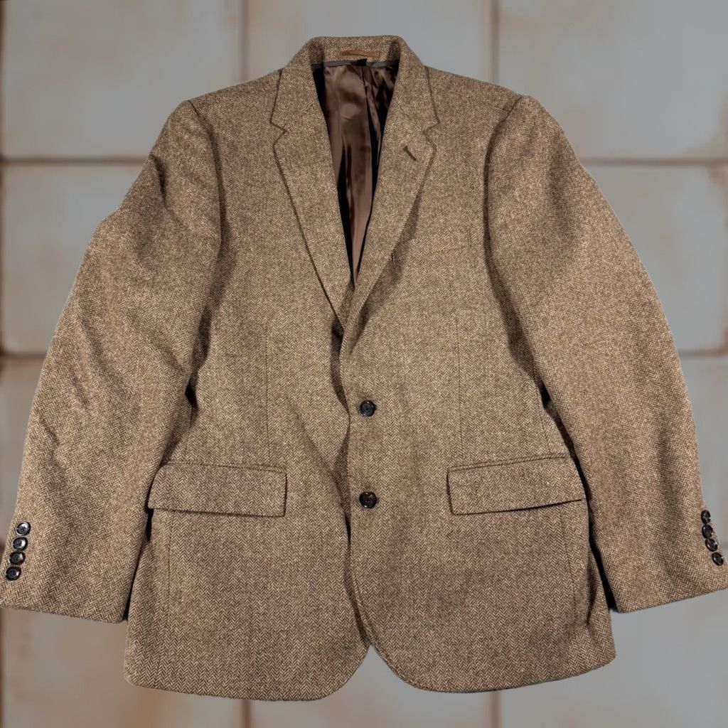 J.Crew Mens J.Crew Ludlow Sport Coat 42R Brown British Wool Herringbone Tweed Size US L / EU 52-54 / 3 - 1 Thumbnail