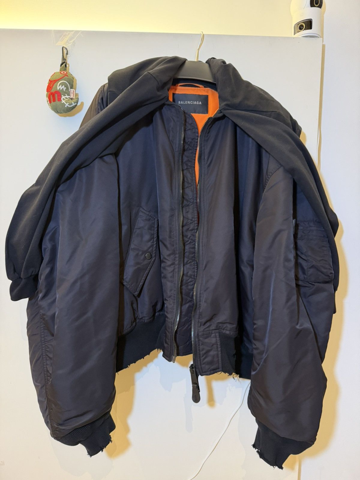 Balenciaga Balenciaga Runway Scarf Bomber Jacket Black Size S Size US S / EU 44-46 / 1 - 2 Thumbnail