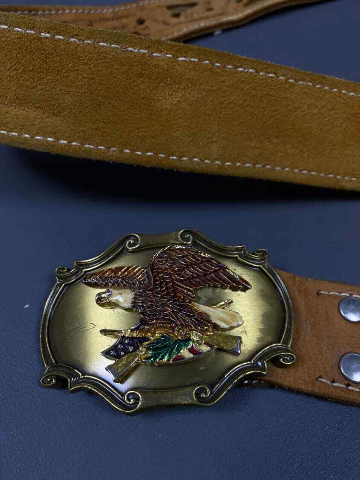 Designer Vintage 1978 Raintree Metal Eagle American Belt Mens 40 Size ONE SIZE - 1 Thumbnail