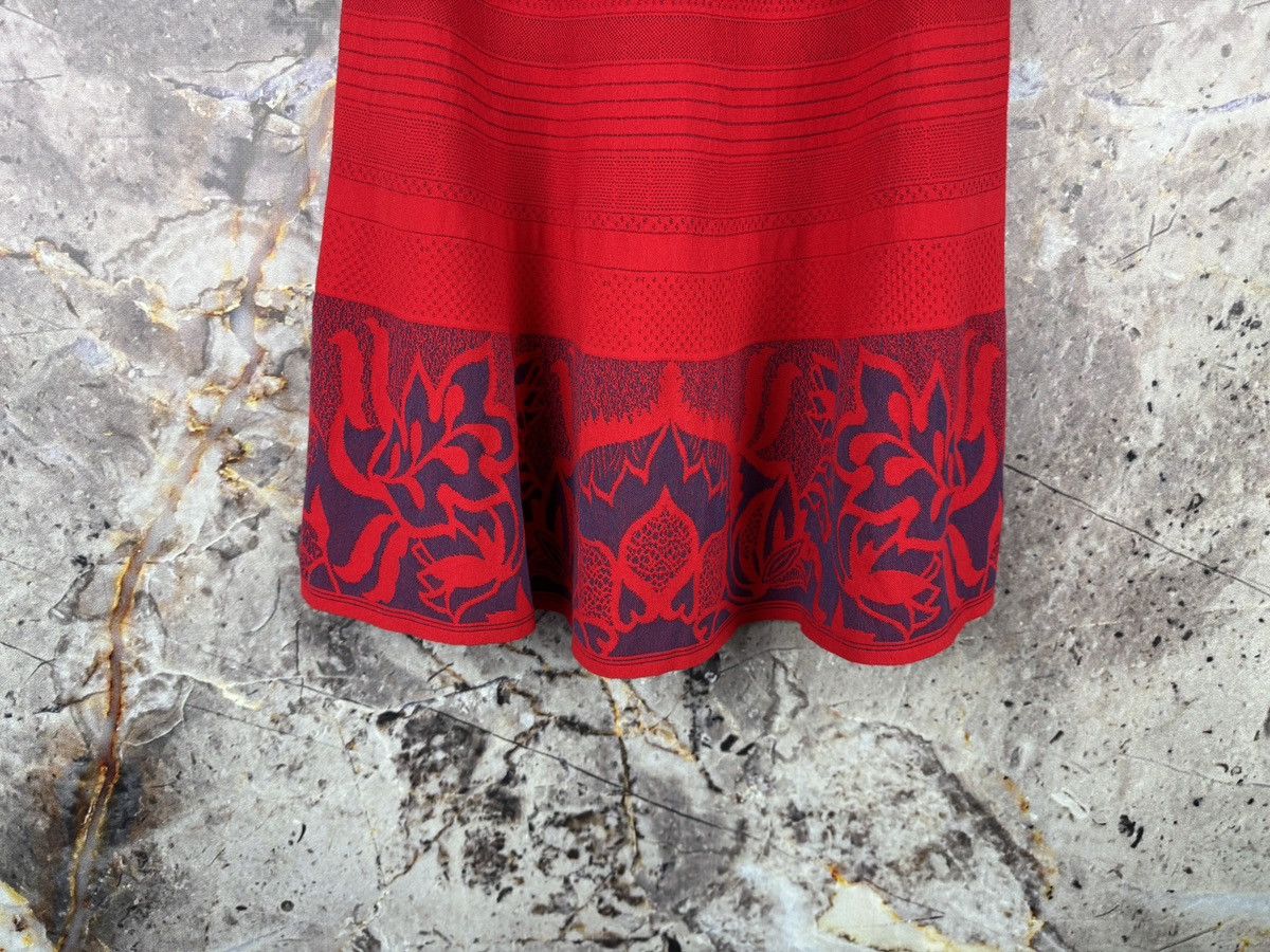 Desigual Ivko Woman Red Jacquard Knit Floral A-Line Skirt Size 40 Size 28" / US 6 / IT 42 - 3 Thumbnail