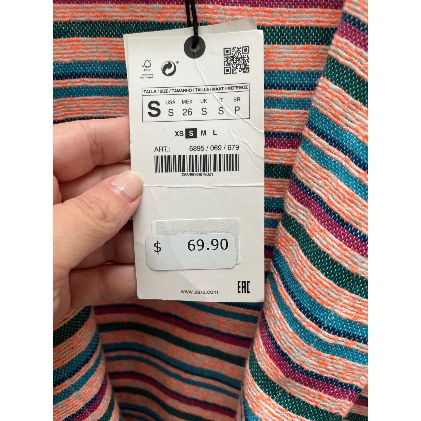 Zara Zara Striped Button Down Overshirt Jacket Women’s Small Size S / US 4 / IT 40 - 4 Thumbnail