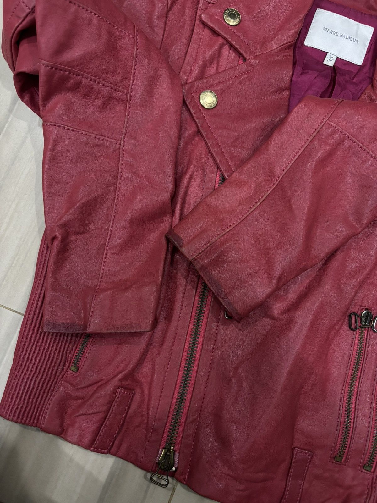Pierre Balmain 90s Pierre Balmain Leather Jacket Size XS / US 0-2 / IT 36-38 - 9 Thumbnail