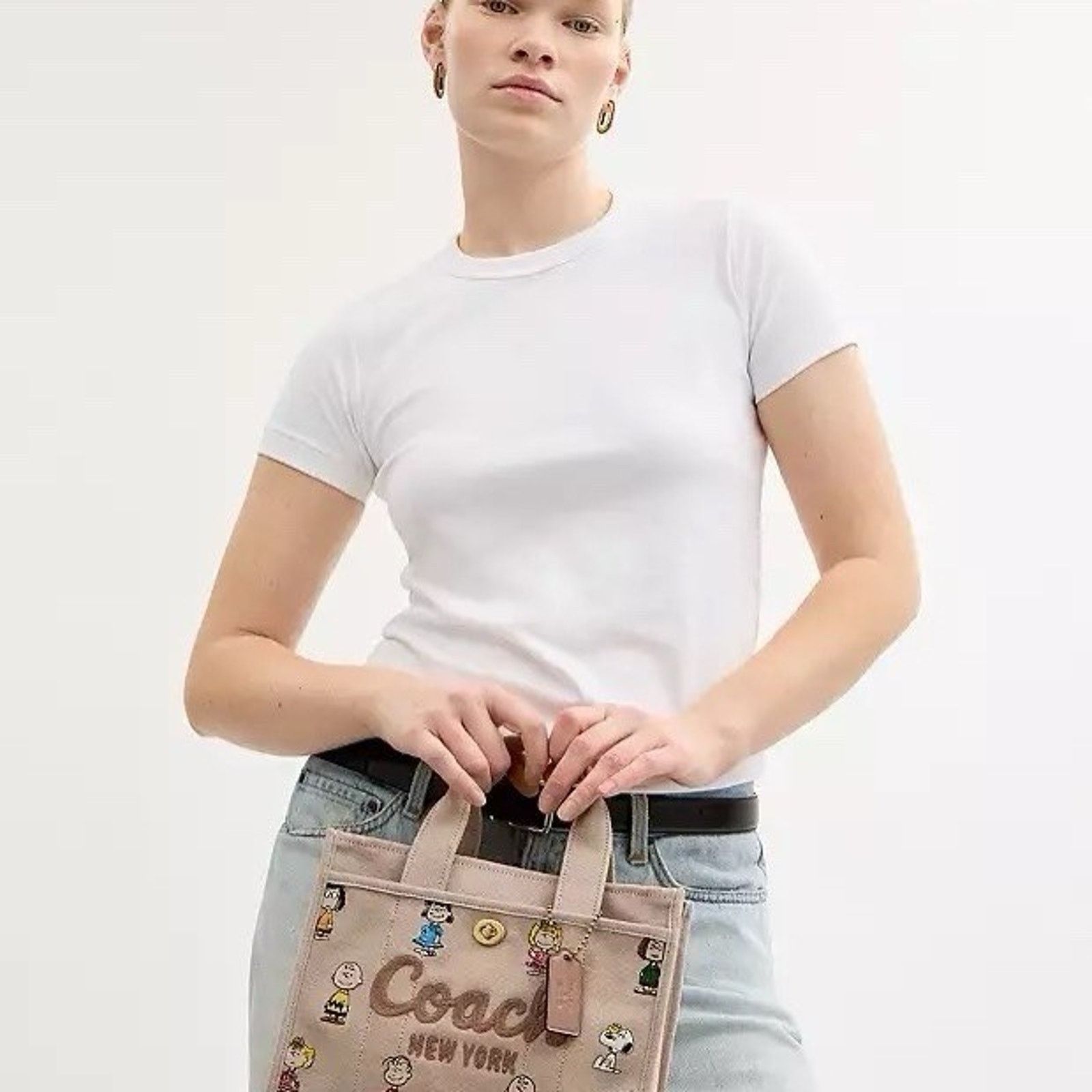 Coach NWT Limited COACH x PEANUTS Cargo Tote Bag 26 CBH43 Canvas Size ONE SIZE - 10 Thumbnail