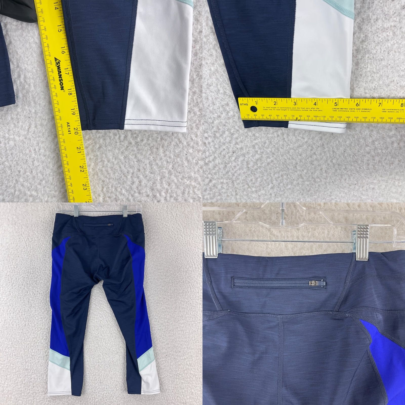 Athleta Athleta Blue Colorblock Sonar Capri Legging Womens Medium Size 29" - 8 Thumbnail