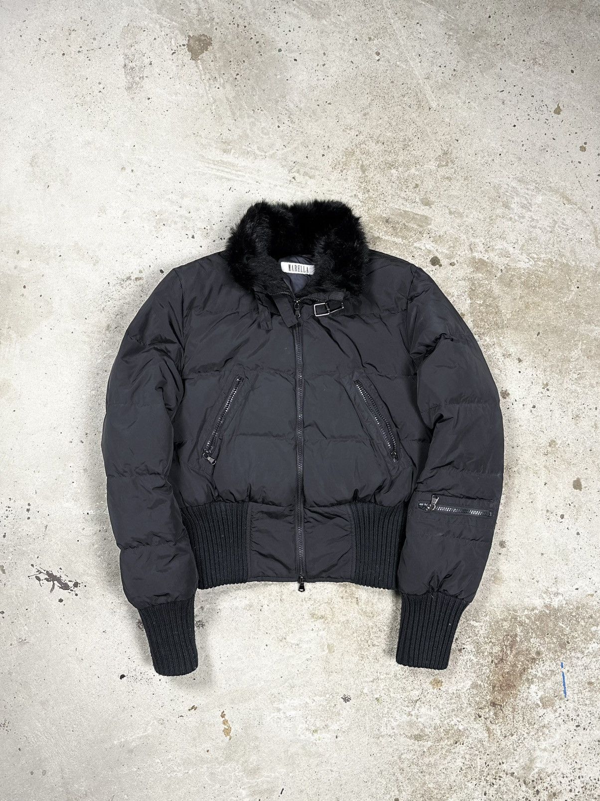 ジャケット・アウター 00s japanese label fur puffer jacket y2k Japanese Label Faux Fur Zip Up Jacket - メルカリ