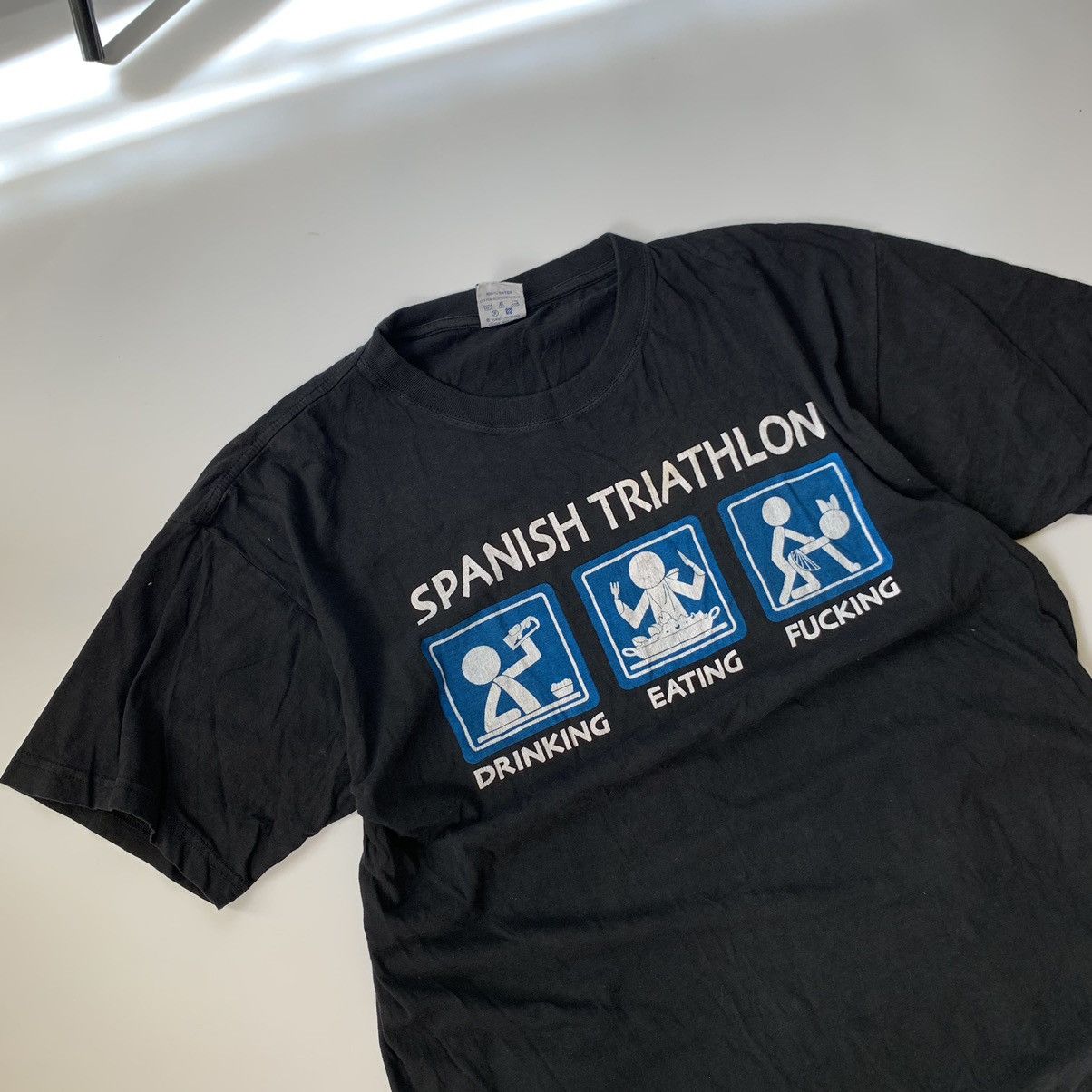 Band Tees Spanish triathlon humor T-shirt crazy tee vintage size XL Size US XL / EU 56 / 4 - 2 Thumbnail