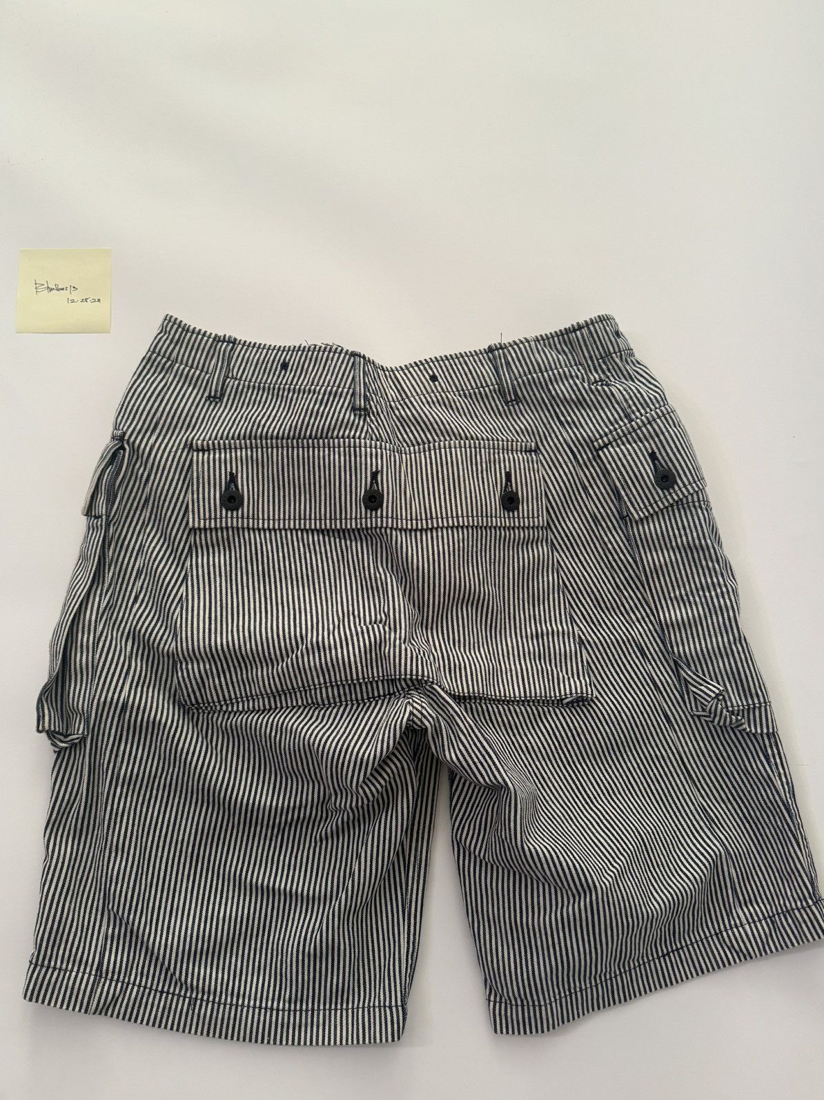 Bape Bape Monkey Cargo Hickory Stripe shorts Size US 34 / EU 50 - 9 Thumbnail