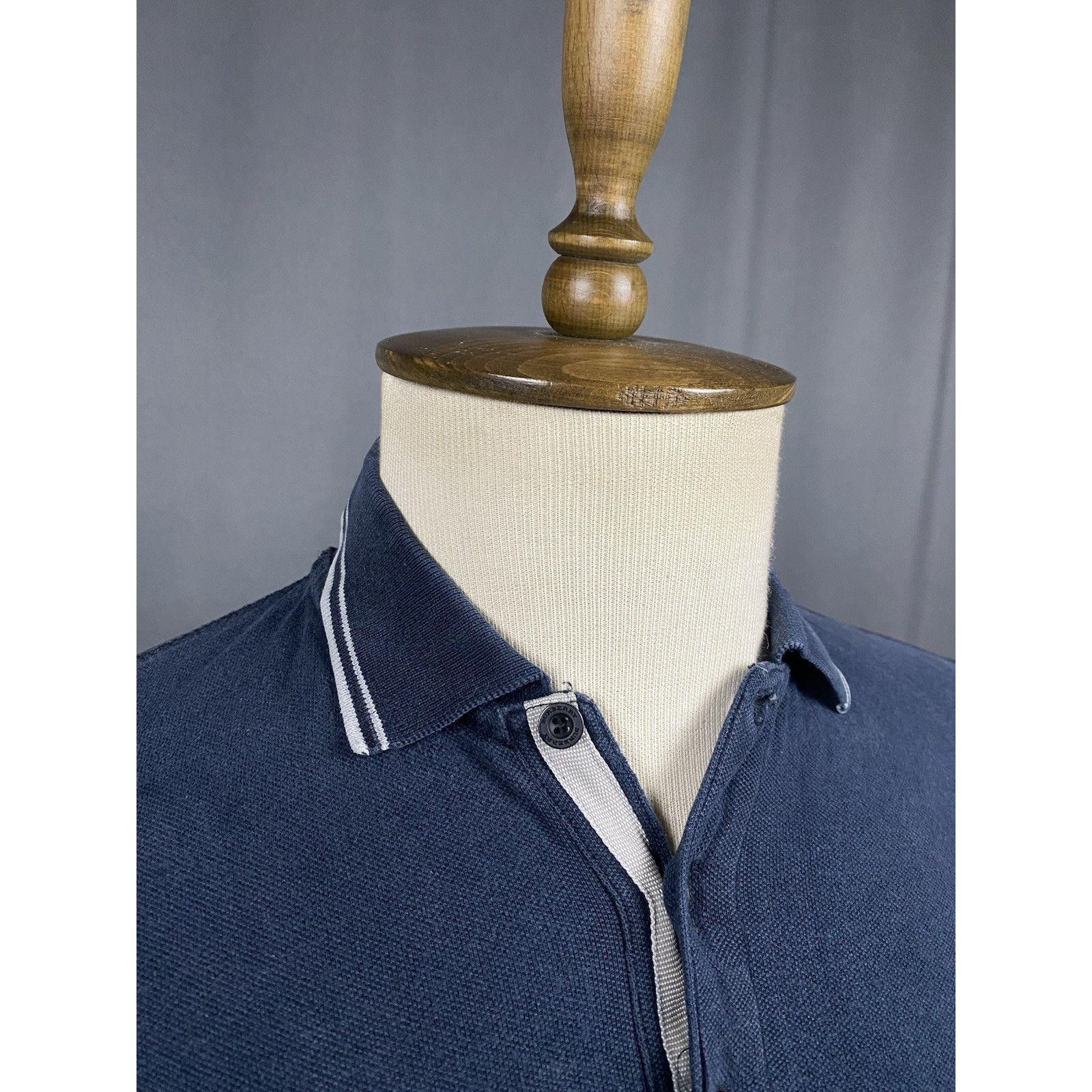 Burberry Burberry Vintage Men's Distressed Blue Polo T-Shirt Size 5 Size US XL / EU 56 / 4 - 6 Thumbnail