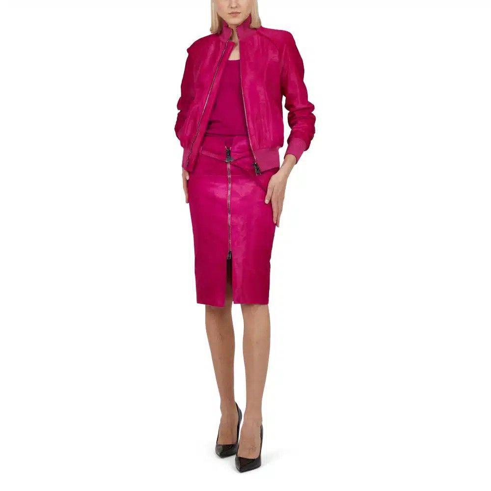 Tom Ford o1loc1c0625 GCF017 Pony Hair Skirt in Fuchsia Size 25" / US 0 / IT 36 - 2 Thumbnail